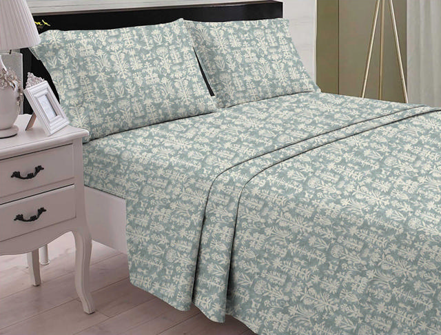 ELEGANCE FLANNEL BEDSHEET SET BLUE MAZE 180X270CM