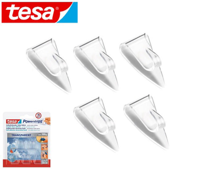 TESA 5PCS SET DECO HOOK TRANSPARENT 