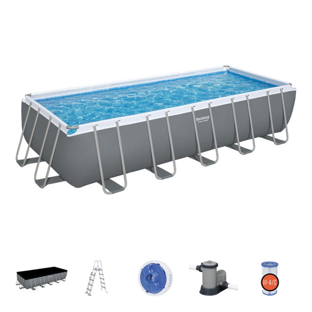 BESTWAY 5611Z POWER STEEL RECTANGULAR POOL SET 640X274X132CM