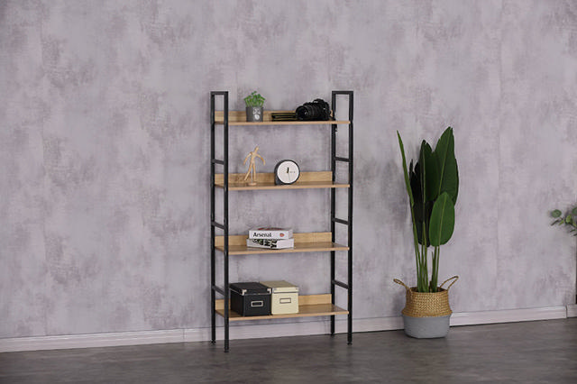 MAROCO SHELF 4 TIER BLACK 60X28X126CM