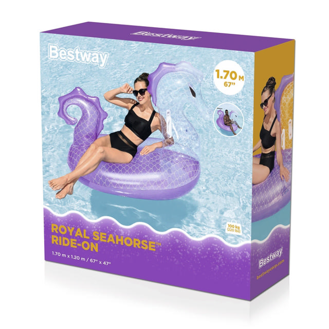 BESTWAY 41505 ROYAL SEAHORSE ΣΤΡΩΜΑ ΘΑΛΑΣΣΗΣ 170X120CM - ΛΙΛΑ