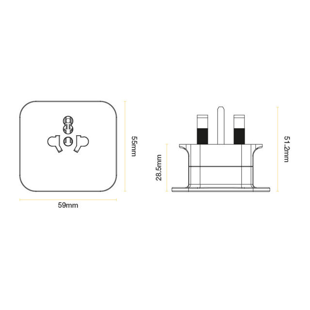 NEXUS BG UK VISTOR ADAPTOR 13A