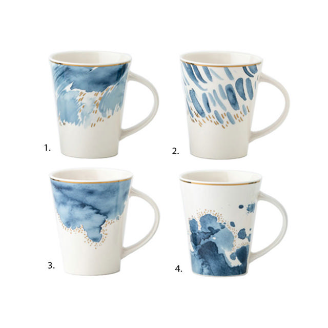 NEW BONE MUG BLUE&WHITE 350ML 