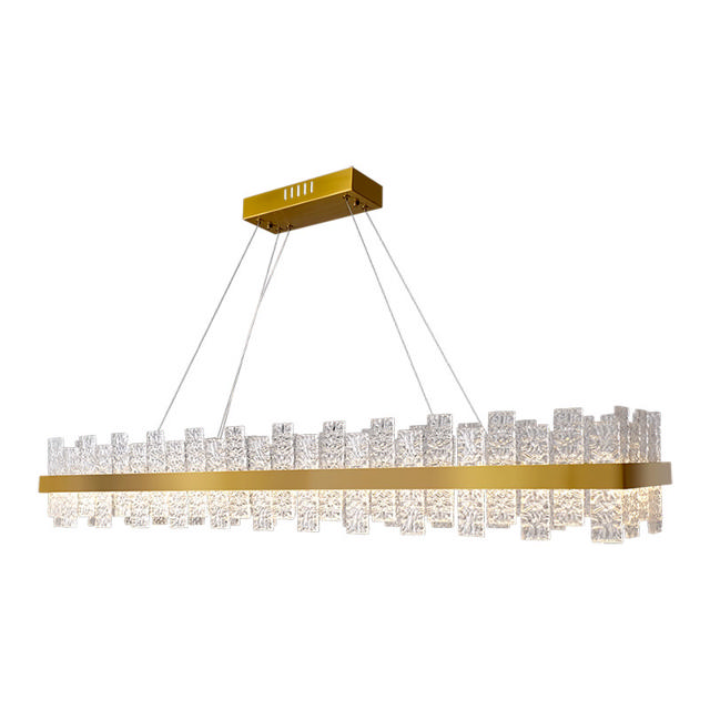 SUNLIGHT LED 28W PENDANT LIGHT GLASS BRASS 3000K 2800LM IP20 L1200xW250xH1600MM