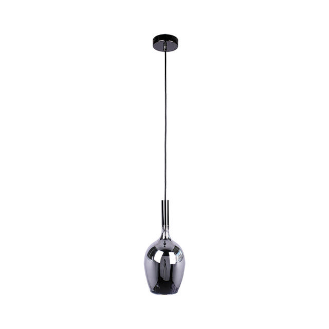 SUNLIGHT 1xE14 (MAX.10W) PENDANT LIGHT GLASS SMOKEY GREY+BLACK IP20 Ø150xH345xH1570MM