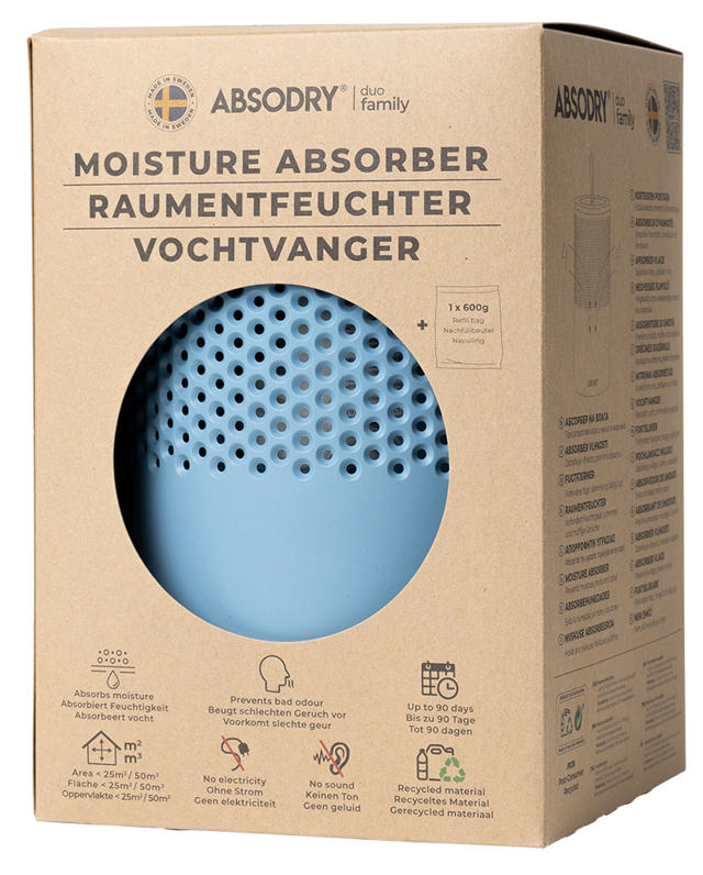 ABSODRY DUO FAMILY MOISTURE ABSORBER 600G BAG - BLUE