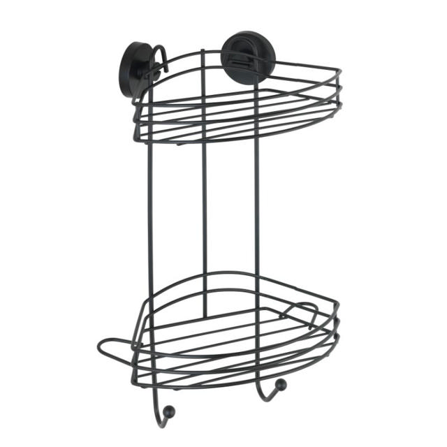 WENKO VACUUM-LOC 2-TIER CORNER RACK ΜΑΥΡΟ