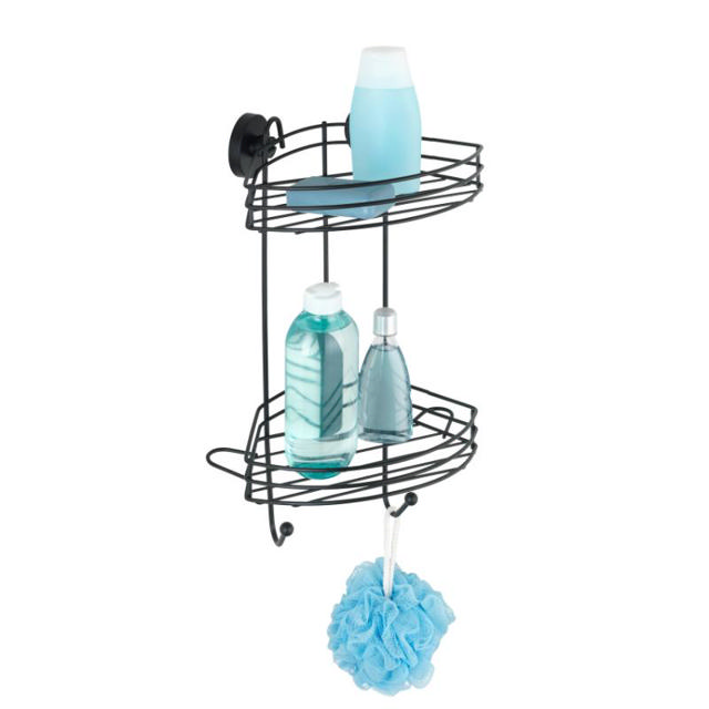 WENKO VACUUM-LOC 2-TIER CORNER RACK ΜΑΥΡΟ