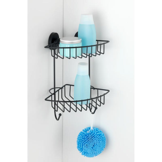 WENKO VACUUM-LOC 2-TIER CORNER RACK BARI ΜΑΥΡΟ