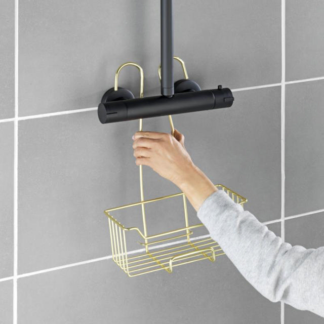 WENKO STAINLESS STEEL THERMOSTATIC-SHOWER CADDY MILO MATT GOLD