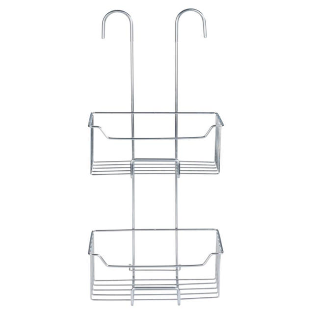 WENKO STAINLESS STEEL THERMOSTATIC-SHOWER CADDY MILO 2-TIER SHINY SILVER