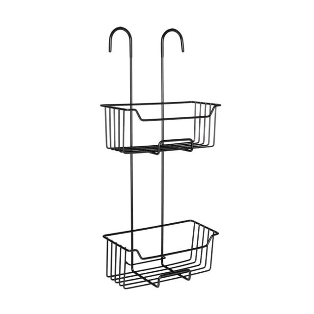 WENKO STAINLESS STEEL THERMOSTATIC-SHOWER CADDY MILO 2-TIER MATT BLACK