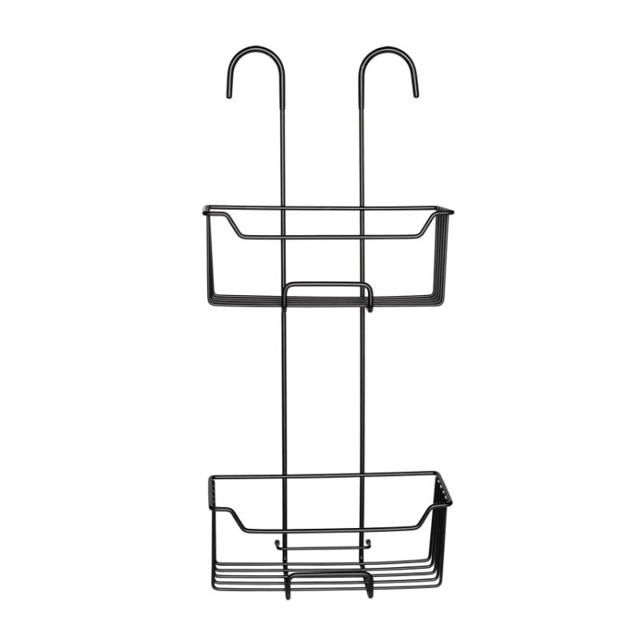 WENKO STAINLESS STEEL THERMOSTATIC-SHOWER CADDY MILO 2-TIER MATT BLACK