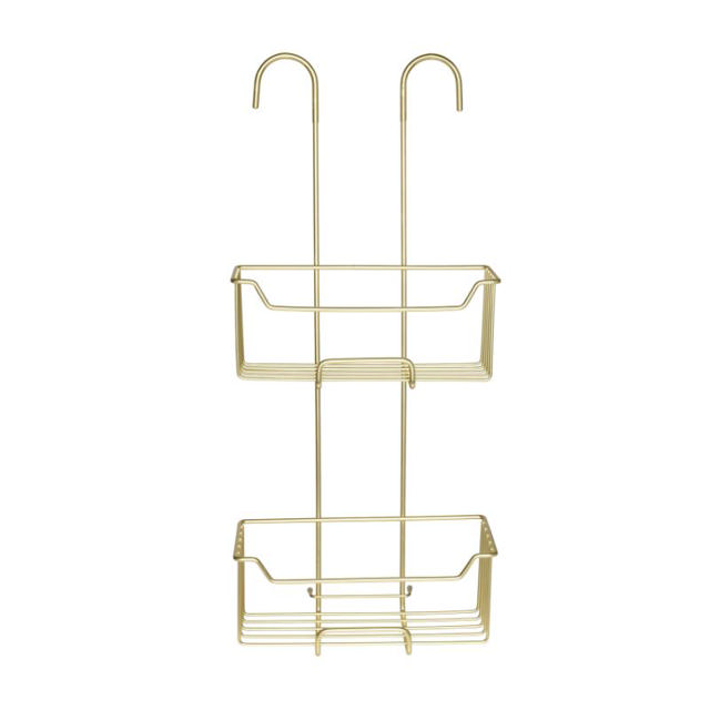 WENKO STAINLESS STEEL THERMOSTATIC-SHOWER CADDY MILO 2-TIER MATT GOLD