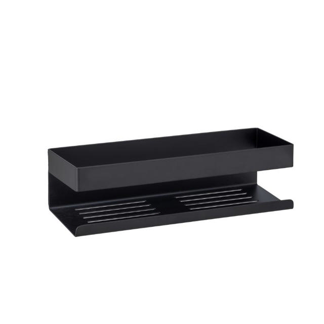 WENKO TURBO-LOC WALL SHELF GENOVA BLACK STAINLESS STEEL 30X10X8CM