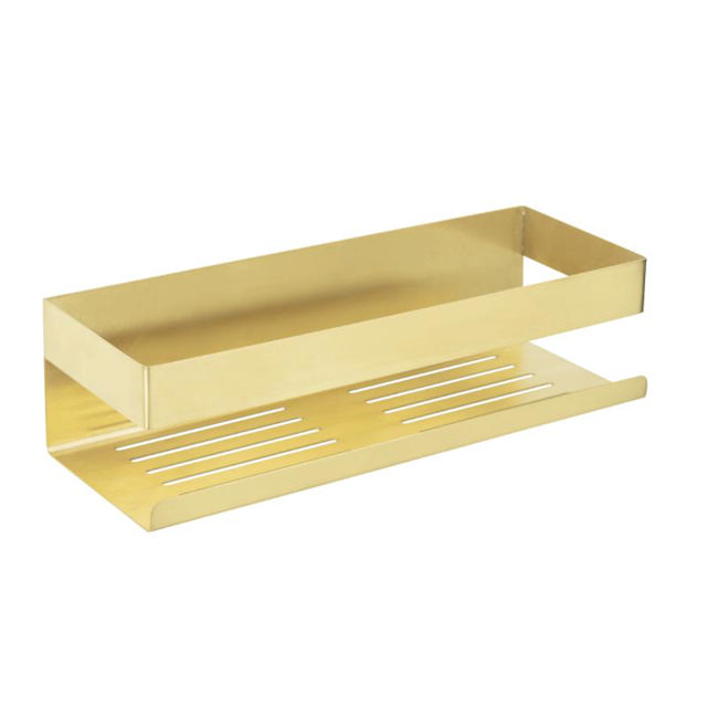 WENKO TURBO-LOC WALL SHELF GENOVA GOLD MATT 30X10X8CM