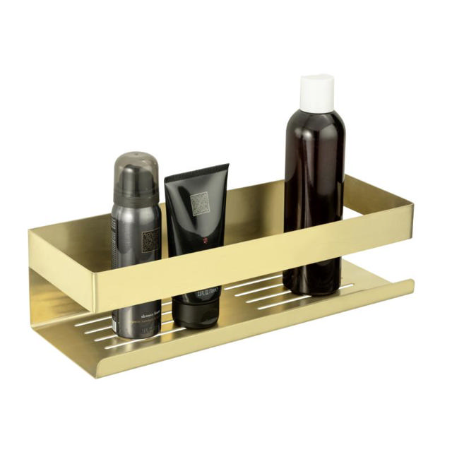 WENKO TURBO-LOC WALL SHELF GENOVA GOLD MATT 30X10X8CM