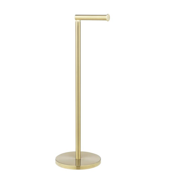 WENKO FREE-STANDING GOLD MATT TOILET ROLL HOLDER 2 IN 1