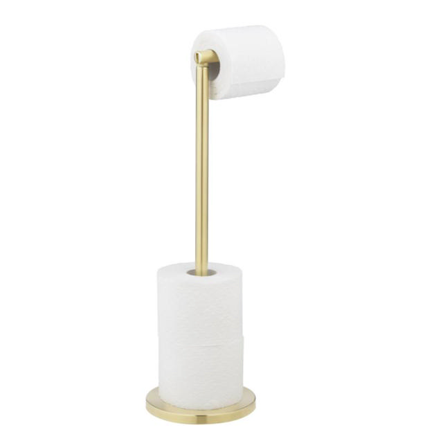 WENKO FREE-STANDING ΧΡΥΣΟ ΜΑΤ TOILET ROLL HOLDER 2 IN 1