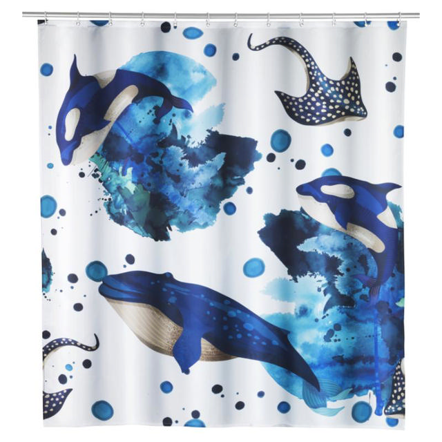 WENKO SHOWER CURTAIN 180X200 TEXTILE AQUARIS 