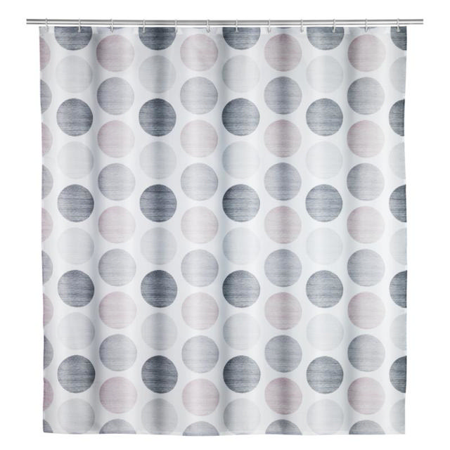 WENKO SHOWER CURTAIN 180X200 TEXTILE PASTEL DOTS