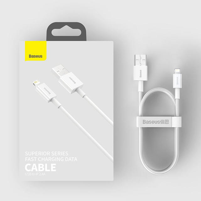 BASEUS LIGHTNING TO USB-A 1M - WHITE