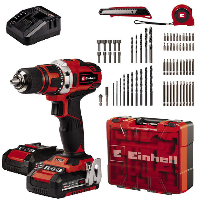 EINHELL ΔΡΑΠΑΝΟ/ΒΙΔΟ ΜΠΑΤΑΡΙΑΣ Kit TE-CD 18/40 Li +69 (2x2,0 