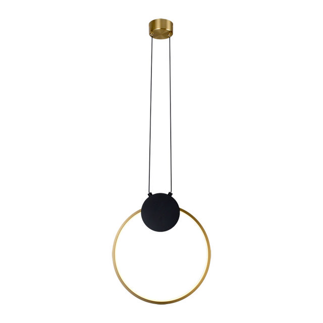 SUNLIGHT LED 11W PENDANT LIGHT ALUMINIUM BLACK+BRASS 3000K 600LM IP20 L300xW80xH340xH1600MM