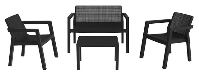 TOOMAX RIVIERA 2 SEAT SOFA SET 4PCS - ANTHRACITE