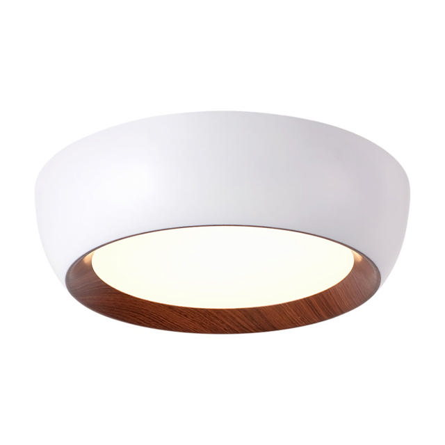 SUNLIGHT LED 20W CEILING LIGHT METAL+ACRILIC WHITE+WOOD 3000K 1000LM IP20 Ø400xH100MM