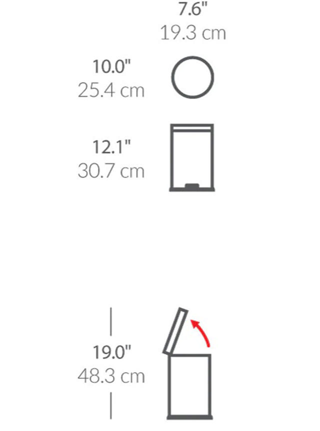 SIMPLEHUMAN ΣΤΡΟΓΓΥΛΟΣ ΚΑΔΟΣ ΜΕ ΠΕΤΑΛΙ 4,5L ΜΑΥΡΟ ΜΑΤ 