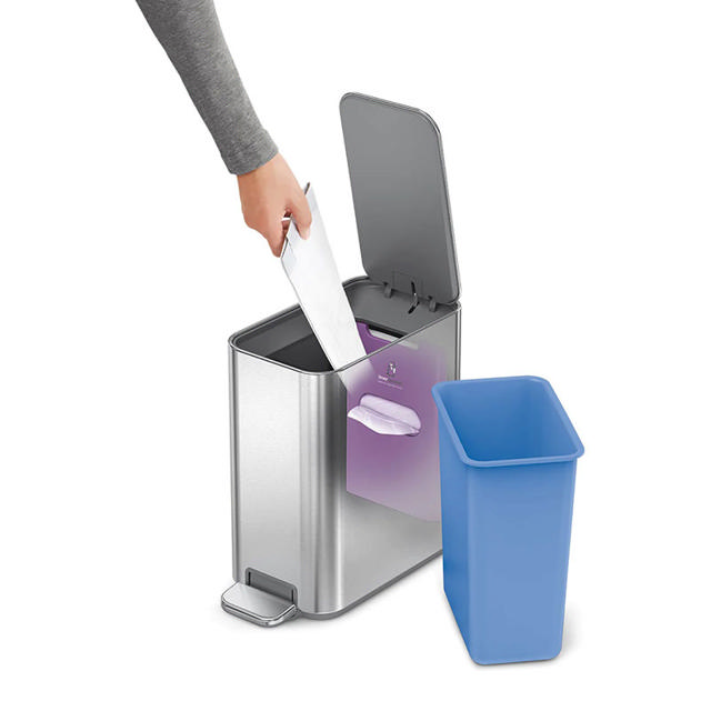 SIMPLEHUMAN SLIM PEDAL BIN 5L BRUSHED STAINLESS STEEL