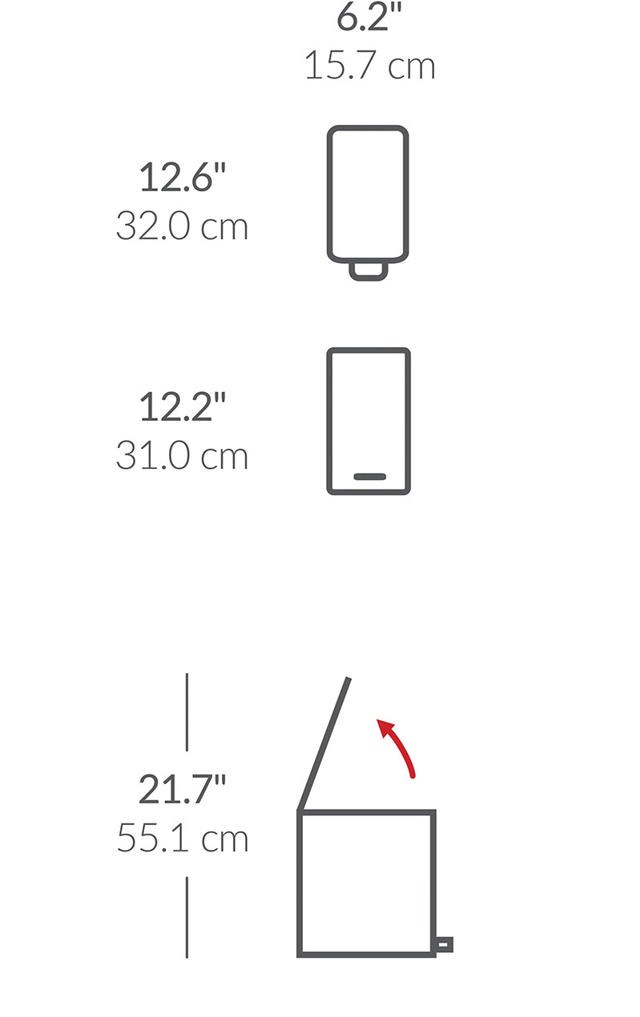 SIMPLEHUMAN SLIM PEDAL BIN 5L BRUSHED STAINLESS STEEL