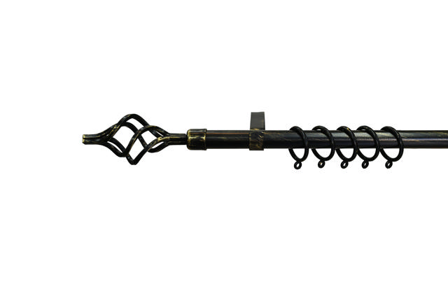 ROD ZEUS CURTAIN ROD 120-210CM -  BLACK GOLD 