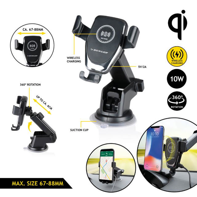 PHONE HOLDER/CHARGER 10W QI