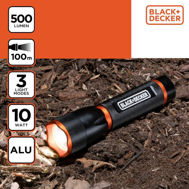 BLACK&DECKER TORCH LED 10W 500LM 100M BEAM