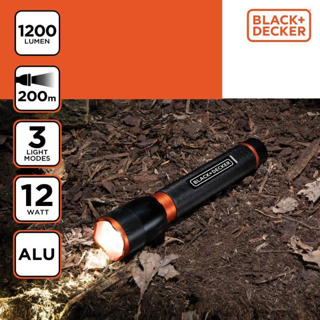 BLACK&DECKER TORCH LED 12W 1200LM 200M BEAM