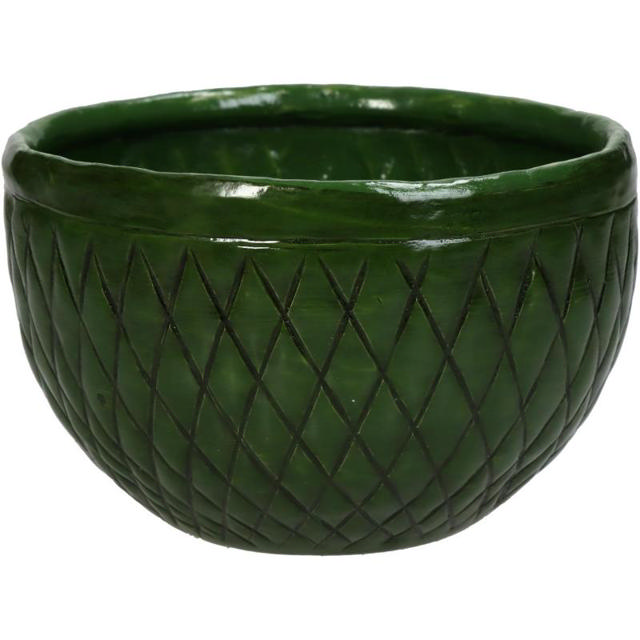 PLANTER ALUMINIUM 11.5X11.5X8CM - GREEN