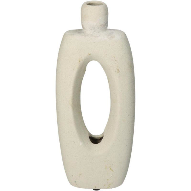 VASE FINE EARTHENWARE CERAMIC 11.2X4.8X27CM - ECRU