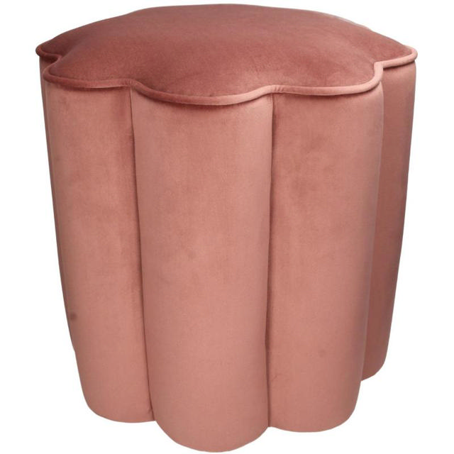 POUF VELVET 40X40X43CM - PINK