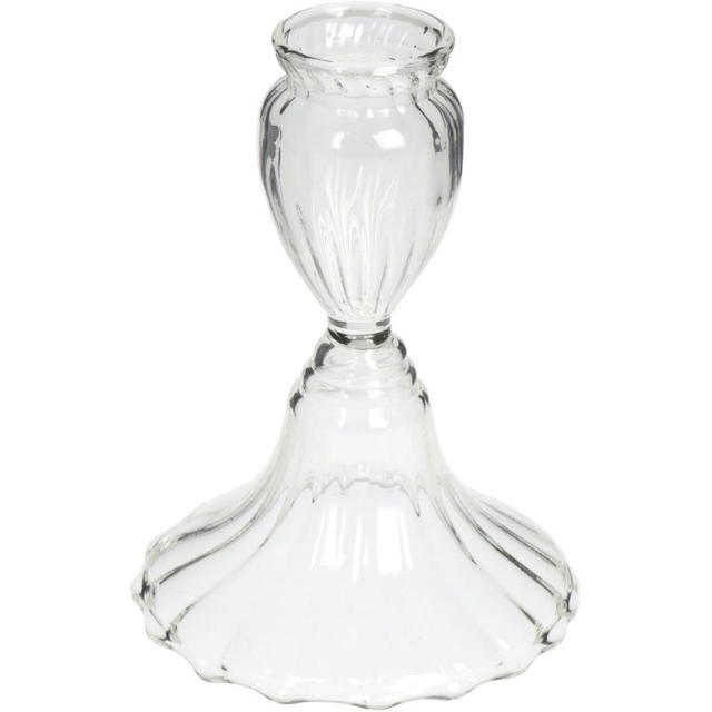 CANDLE HOLDER GLASS 8X8X10CM - CLEAR