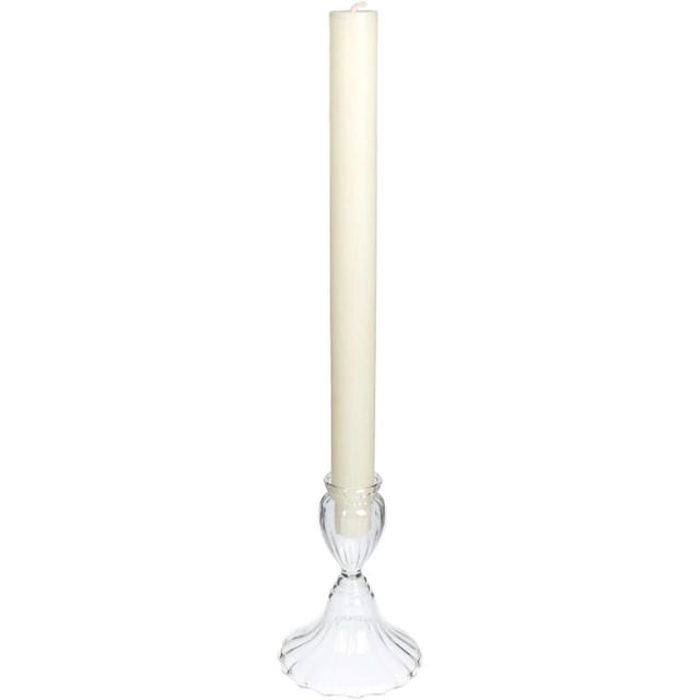 CANDLE HOLDER GLASS 8X8X10CM - CLEAR