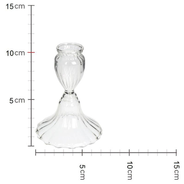 CANDLE HOLDER GLASS 8X8X10CM - CLEAR