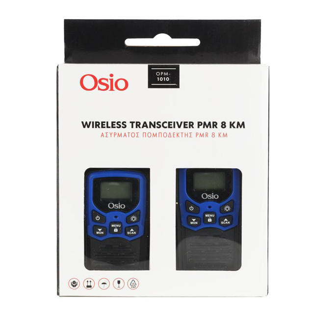 OSIO OPM-1010 PMR WALKIE TALKIE UP TO 8KM - BLUE