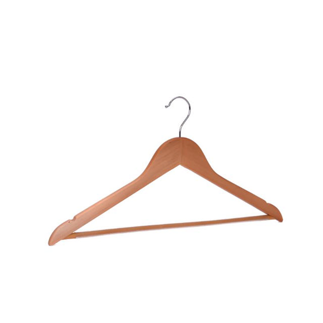 WOODEN CLOTH HANGERS PVC 3 PIECES - NATURAL WOOD COLOR