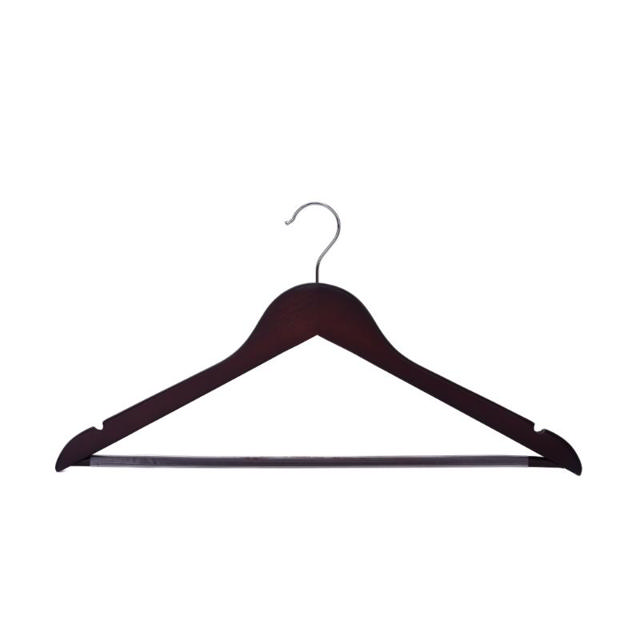 WOODEN CLOTH HANGERS PVC 3 PIECES - BROWN