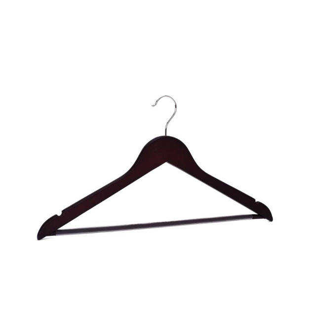 WOODEN CLOTH HANGERS PVC 3 PIECES - BROWN