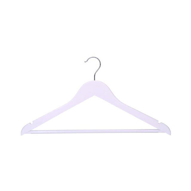 WOODEN CLOTH HANGERS PVC 3 PIECES - WHITE