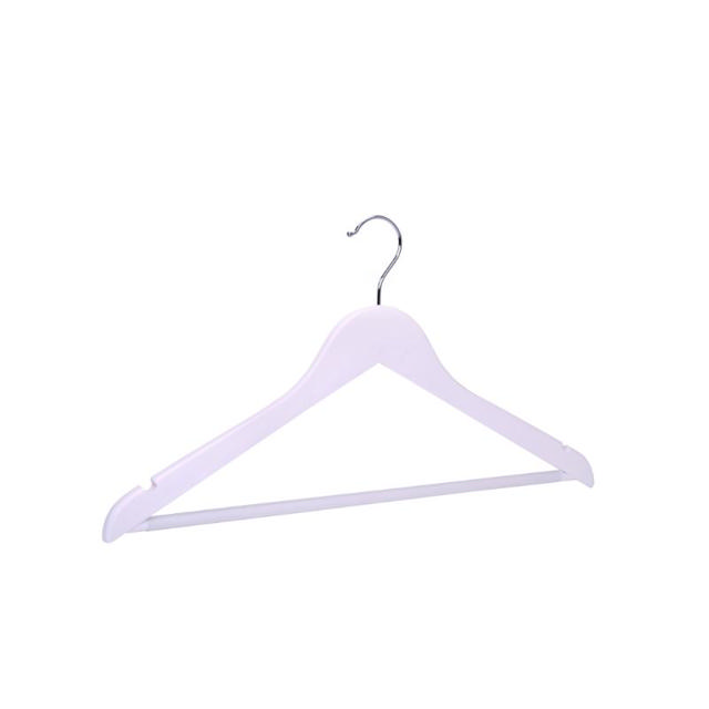 WOODEN CLOTH HANGERS PVC 3 PIECES - WHITE