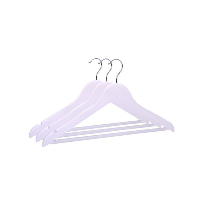 WOODEN CLOTH HANGERS PVC 3 PIECES - WHITE